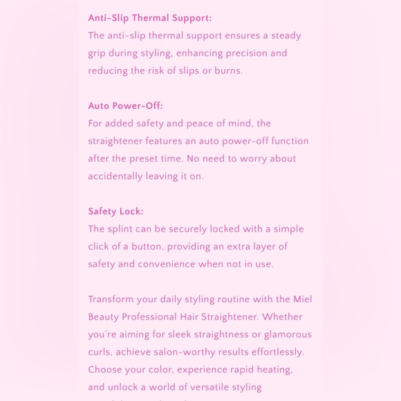 Miel Beauty Professional Hair Straightener - Picture 4 of 5